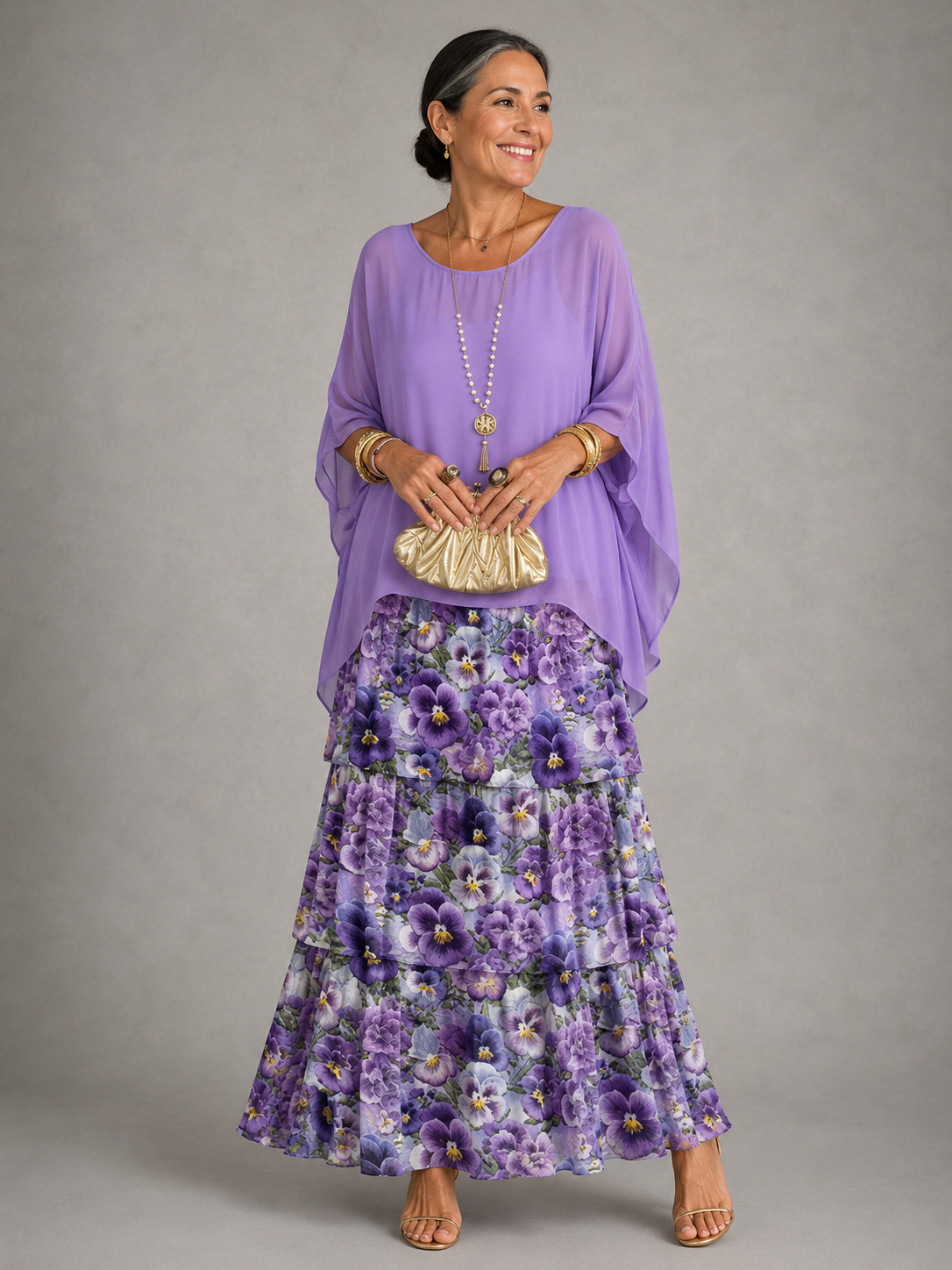 Violette à fleurs / 4XL